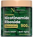 Liposomaalne nikotiinamiid Ribosiid 900 mg Resveratrool & Quercetin – NAD Supplement Plus vananemisvastaseks, rakuliseks energiaks ja tervise parandamiseks - 80 kapslit