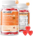 B kompleks 50 Gummies , Metüülitud B kompleks C-vitamiiniga, bensiin ja tsink - aktiivne metüülitud B-kompleks energia jaoks, metüülitud tugi - kõik B-vitamiinid - B1,B2,B3,B5,B6,B7,B9,B12 - suhkruvaba,120 loend
