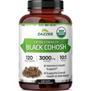 Zazzee USDA orgaaniline must Cohosh 10: 1 ekstrakt, 3000 mg tugevus, 120 vegankapslit, 4 kuu tarne, standardiseeritud ja kontsentreeritud 10X ekstrakt, 100% taimetoitlane, kõik-looduslik, mitte-GMO, valmistatud USA-s