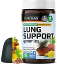 BIO KRAUTER Lung Detox Gummies - 60 Vegan Chews - Lung Cleanse Supplement w / Vitamiin C & Mullein Leaf Blend - Hingamisteede tugi