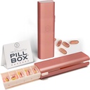 Pretty Pill Box komplekt - stiilne ja kompaktne igapäevane pillide korraldaja, ravim pillide juhtum, pillide konteiner vitamiinide juhtimiseks, pillide hoidja, naiste ja meeste reisimise põhialused - Rose