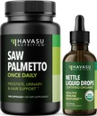 HAVASU TOITUMINE Nõgeslehe ekstrakt Vedelad tilgad (60 serveerimist) & Saw Palmetto kapslid (100 serveerimist)