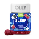 OLLY Kids Sleep Gummy, Occasional Sleep Support, * 0,5 mg melatoniini, L-Theanine, Vaarika Maitsestatud, 50 või 25 päeva pakkumine - 50 krahv