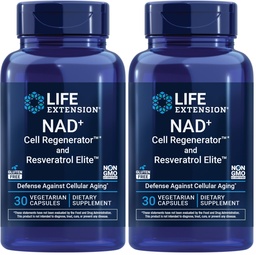 Life Extension NAD+ Rakkude regeneraator ja resveratrool Elite , NIAGEN nikotiinamiid ribosiid , trans- resveratrool , kvertsetiin , fisetiin pikaealisuse, energia ja oksüdatiivse stressi jaoks , 30 taimekapslit