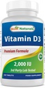 Parimad looduslikud D3-vitamiinid 2000 RÜ (50 mcg) - 100 tabletti - 100 päeva pakkumine - aitab toetada immuunsüsteemi tervist, tugevaid luusid ja hambaid, & lihasfunktsiooni (100 loendit (1 pakend))