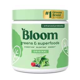Bloom Toitumine Superfood Rohelised Pulber, seedeensüümid probiootikumide ja prebiootikumidega, soolestiku tervis, Bloating Relief naistele, Chlorella, Green Juice Mix peedi juure pulbriga, 30 SVG, originaal