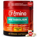 Oh!mino Metabolism Toetus Täiendus Tõhus rasva energia muundamiseks w / L-karnitiin, fenüülkapsaitsiin ja vitamiin B3 - Mitte-Jitters, Stimulant-free, Vegan, Mitte-Dairy kapslid (60 Servings)