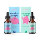 JoySpring Genius Drops & DetoxZee Taimne Bundle | Kids Vitamiinid looduslikult, GMO-d mitte, alkoholivaba vedelik valem, immuunsuse tervisetoetus | Vegan & Taimetoitlased Toidulisandid
