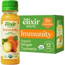 Elixir Shots, Immunity Boost Wellness Shot külmpressitud kurkum, ingver, oranž ja must pipar, ei ole lisatud suhkruid või kunstlikke koostisosi, 12-pakk
