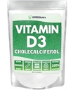 XPRS Nutra D3-vitamiini pulber (kolekaltsiferool) - maitsestamata VIT D luude ja immuunsuse jaoks - D3-vitamiini pulber lihaste funktsiooni jaoks - D-vitamiini toidulisandid (8 Ounce)
