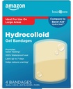 Amazon Basic Care Advanced Fast Healing Hydrocolloid Gel Bandings, Suur Haava Kleitmine, 4 Ct
