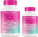 Roosa Stork postnataalne multivitamiin + probiootikumid Vegan DHA, Ashwagandha, Raud, Folaat, B12 - toetab hormoonide tasakaalu, sünnitusjärgset taastumist, soolestiku tervist ja seedimist - pakett 2