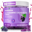 Ühine toetus Gummies koos Glükosamiini kondroitiin, Sugar Free, 1500mg ekstra tugevus MSM ja kurkum (90 loend)