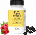 Super Greens Multivitamiin Gummies täiskasvanutele ja lastele Immune Support & Seedetrakti Tervis - Daily Fiber probiootiline täiendus Puuviljad ja köögivilja näritav kummi - Vaarika Maitse - 60-päevane pakkumine