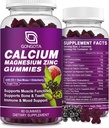 Kaltsiummagneesium tsink D3-vitamiini lisandiga, väga imenduvad kaltsiumkummid 300 mg magneesiumglütsinaadiga, luu ja hambad, täiskasvanute ja teismeliste lihased, suhkruvaba, vegan - 60 loend