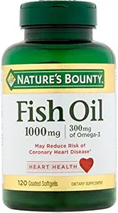 Nature's Bounty 300 mg Omega-3 kalaõli 1000 mg Softgels 120 kaetud pehmed geelid (pakk 2)
