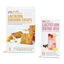 Munchkin® Milkmakers® Imetamisjoogi segu lisand B-vitamiini ja piimaohakaga, 14 loend ja imetamine Cheddar krõpsud imetavatele emadele kaera ja linaga, 6 loend