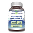 Hämmastav valem Glükosamiin Chondroitin & MSM Supplement | 1850 Mg per Serving | 240 kapslit | Mitte-GMO | Gluteenivaba | Valmistatud USA-s