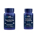 Elu pikendamine Kahepäevane multivitamiin, vitamiinid B, C, D, tsink, 25 vitamiinid, mineraalid ja ekstraktid, 120 kapslit N-atsetüül-L-tsüsteiiniga (NAC) 600 mg, 60 kapslit
