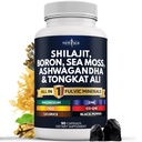 NEW AGE Shilajit täiendada Sea Moss, Ashwagandha, Tongkat Ali, Boron, Magneesium - Fulvic Acid kapslid meestele - 90 Count