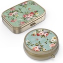 Pill Case Box koos peegliga Retro Väike pillid juhul rahakoti või tasku pronksi pillid kasti või vitamiine, kalaõli, toidulisandeid, pillid sisaldavad reisikingitusi (2PCS)