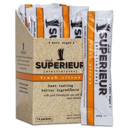 Superieur Electrolyte Powder Packets - Vegan Elektrolüütide Hüdratsioon Pulber w / Mere Mineraalid - Keto Sõbralik, Mitte-GMO, Zero Suhkru Elektrolüütide Lisand - Tervislik Spordijook - Tsitrus (14 Pakki)