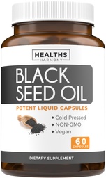 Black Seed Oil - 60 Softgel Kapslid (Non-GMO & Vegan) Premium Külmpressitud Nigella Sativa toota puhast musta köömne seemneõli vitamiin E - 500mg Iga, 1000mg 2 kapslit Serving