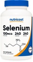 Nutricost Selenium Supplement 100mcg, 240 Kapslid, Taimetoitlane, Gluteenivaba & Non-GMO