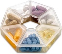 MEDca Weekly Pill Organizer Clear 7-osaline Pill Meeldetuletus, Hexagon Shaped
