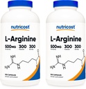 Nutricost L-arginiin 500mg, 300 kapslit (2 pudelit)
