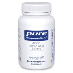 Puhtad kapslid Alfa-lipohape 200 mg - 200 mg ALA - Maksa ja antioksüdandi tugi * - närvide tervise ja süsivesikute metabolismi jaoks - Vegan & Non-GMO täiendus - 120 kapslit