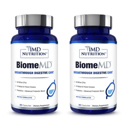 1MD Toitumine BiomeMD Probiootikumid | 62 miljardit CFUd, 15 terviklikku tüve - pro & prebiootikumid | Arst-Formulated for Digestive Health & Immune Support | 60 kapslit