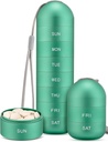 Zannaki Metal Moisture Proof Weekly Pill Korraldaja, virnastatav Alumiinium Alloy BPA Tasuta Reisimine Matka 7 päeva Pill Box Juhul Veekindel ja suur osa hoida pillid, vitamiinid, kalaõli, toidulisandeid