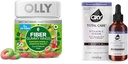 OLLY Fiber Gummy rõngad 50ct + Oxy Total Care hüdrateerimine C-vitamiini seerum seedetrakti toetuseks, selgem nahk