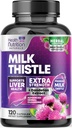 Piimaohakalisand - täiustatud maksa puhastamine Detox & remont Dandelioni juureekstraktiga - looduslik piimaohakas Silymarin Marianum ekstrakt Maksa tervisetoetus, Non-GMO, Bottled USA - 120 kapslit
