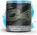 Cellucor C4 Ultimate Pre Workout Pulber - Suhkruvaba Preworkout Energialisa meestele ja naistele - 300mg Kofeiin + teekriin + Dünaamiin + Kreatiin - Külmutatud Bombsicle, 20 Servings