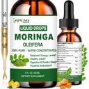 Pure Moringa Oleifera Vedelad tilgad , Orgaaniline Moringa Leaf Ekstrakt w. Kurkum , Must Pipar , Moringa Täiendus Energia Metabolism Immuunse naha liiges & soolestik , 6X Tugevam kui Moringa kapslid Pulber