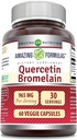 Amazing Nutrition Quercetin 800 Mg Bromelain 165 Mg Veggie kapslid Supplement | Non-GMO | Gluteenivaba | Valmistatud USAs | Sobib taimetoitlastele (60)