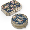 Pill Case Box koos peegliga Retro Väike pillid juhul rahakoti või tasku pronksi pillid kasti või vitamiine, kalaõli, toidulisandeid, pillid sisaldavad reisikingitusi (2PCS)