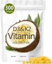 Vitamiin D3 K2 Softgel, D3 K2 Vitamiin 10000 RÜ, 10000 RÜ VIT D3 + 200 MCG Vitamiin K2, GMO-vaba, gluteeni, soja, luu tervis, toetab kaltsiumi imendumist, 300 geeli