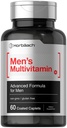 Horbäach Mens Multivitamiin | 60 Caplets | Advanced Formula | C-vitamiini, D-vitamiini, magneesiumi, mineraalide ja muuga | Mitte-GMO & Gluteenivaba toidulisand