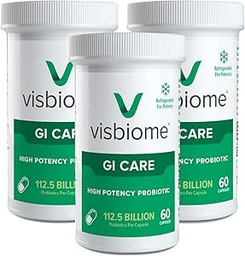 Visbiome® GI Care - kõrge potentsiaaliga probiootikum - 112,5 miljardit CFU elus probiootikumid, Original De Simone Formulation, Made in USA, 180 kapslit.