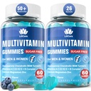 Metüülitud multivitamiin meestele / naiste kummidele, meestele / naistele multivitamiin 50 Plus, koos Glükosamiiniga Kondroitiin MSM Echinacea Sugar Free närimistable Multi Vitamiinid B D3 K2 C E täiskasvanutele Vanurid, 120 Cts