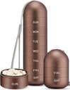 Zannaki Metal Moisture Proof Weekly Pill Korraldaja, virnastatav Alumiinium Alloy BPA Tasuta Reisimine Matka 7 päeva Pill Box Juhul Veekindel ja suur osa hoida pillid, vitamiinid, kalaõli, toidulisandeid