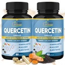 Orgaaniline Cadane 2 pakendid Quercetin Supplements kapslid, 6in1 kurkum, Berberine, Stinging Nettle, Black Seed, Black Pepper - toetab immuunsüsteemi - 4 kuud pakkumine