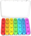 Odaro Weekly Pill Organizer 4 korda päevas, Daily Pill Box 7 päeva, suur reisipillide juhtum 28 ravimi, vitamiini ja täienduse hoidmiseks - valge juhtum