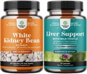 Bund Natural White Kidney Bean ekstrakti - Seedetrakti Tervis Dieet Fiber ja treening täiendada ja Maksa puhastamine ja Detox & Remont valem - Taimne Maksatoetus täiendada piimaohakas