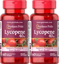 Puritan's Pride Premium Lycopene 40mg, eesnäärme, antioksüdandi, südame tervise ja üldise tervisetoetuse toidulisand, 2 kuu pakkumine, 60 kiire vabanemisega softgels, 2 Pack