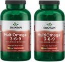 Swanson MultiOmega 3-6-9 - mitte-GMO lina, Borage & Fish Oil kapslid - olulised rasvhapped, mis toetavad südame-veresoonkonna tervist ja aju tervist - (220 Softgels, 2400mg Serving) 2 pudelit