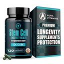 Premium tüvirakkude täiendused 1000 mg (120 kapslit) Suurendage immuunsust, vähendage liigeste valulikkust, toetage loomulikku vananemisvastast ja pikaealisust Spirulina & Chlorellaga Vitality, Celulas Madre Health Formula